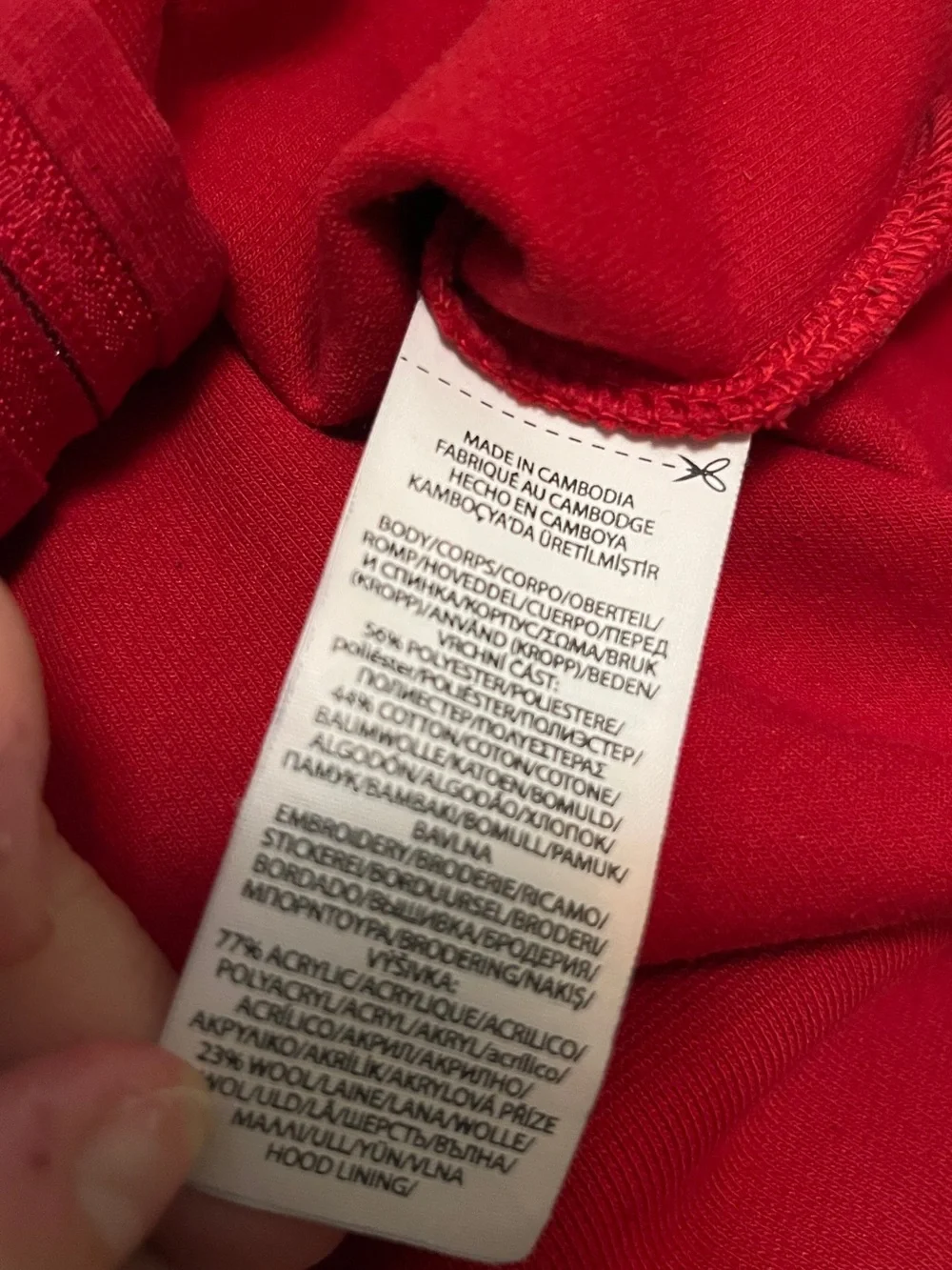 Polo by Ralph Lauren Red Zip-Up Hoodie with Black 'P' Patch Mens Medium